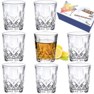 JAIEF 1.7 OZ Tequila Shot Glasses Heavy Base Shot Glass, Crystal Cordial Glasses (Set of 8)