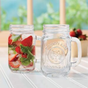 Libbey County Fair Glass Drinking Jars, 16.5-ounce, Set of 12