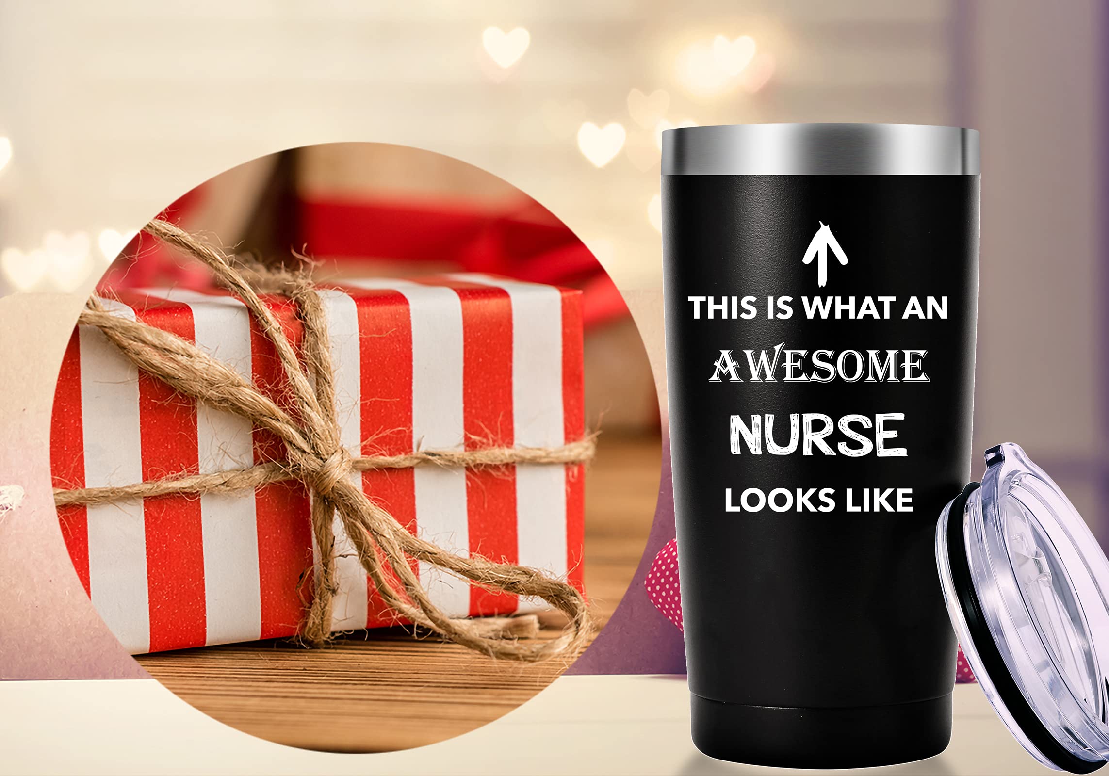 This Is What An Awesome Nurse Looks Like Mug.Nurses Week,Nurse Practitioner,Nurse Appreciation,Nursing School Graduation Gifts.Birthday,Christmas Gifts for Nurse Tumbler(20oz Black)