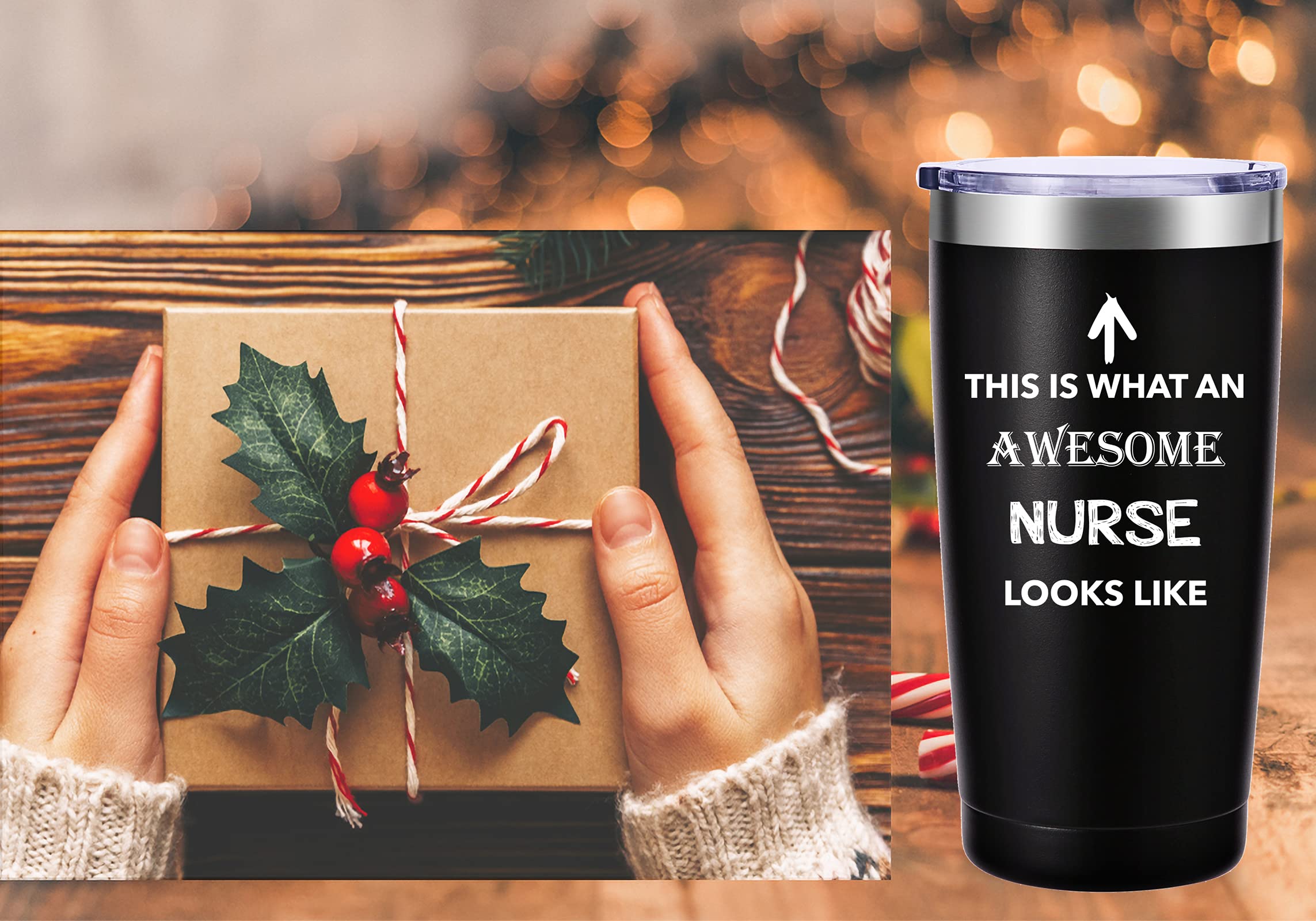 This Is What An Awesome Nurse Looks Like Mug.Nurses Week,Nurse Practitioner,Nurse Appreciation,Nursing School Graduation Gifts.Birthday,Christmas Gifts for Nurse Tumbler(20oz Black)