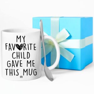 WASSMIN My Favorite Child Gave Me This Mug Funny Coffee Mug - Best Gift for Mom, Dad - Birthday Gift for Parents - Gag Fathers Day, Mothers Day Present Idea from Daughter, Son - Fun Cup for Men, Women