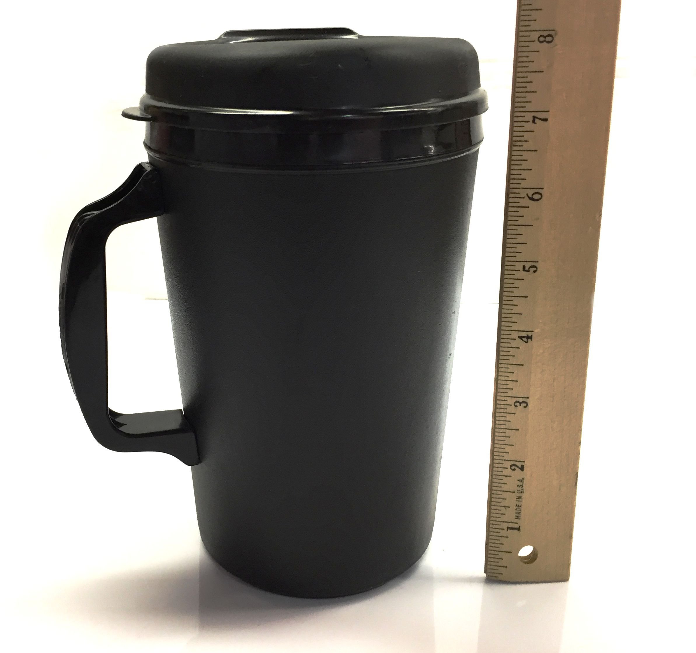 34 Oz ThermoServ Foam Insulated Coffee Mugs - Black