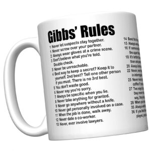 CJ Artisans NCIS 2023 Gibbs' Rules Coffee Mug (All 38 Rules)