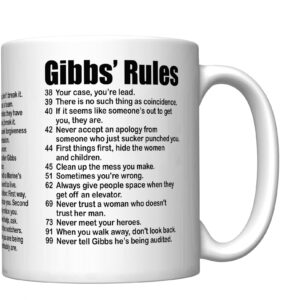 CJ Artisans NCIS 2023 Gibbs' Rules Coffee Mug (All 38 Rules)