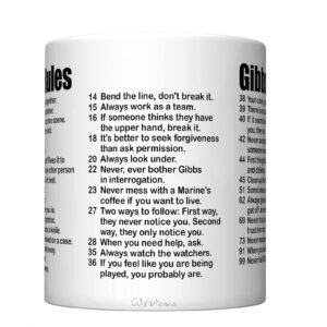 CJ Artisans NCIS 2023 Gibbs' Rules Coffee Mug (All 38 Rules)