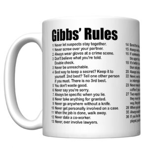 CJ Artisans NCIS 2023 Gibbs' Rules Coffee Mug (All 38 Rules)