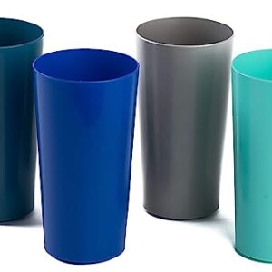 Klickpick Home 28 Ounce - 12 Piece Premium Quality Plastic Beverage Tumblers Reusable Cups Dishwasher Safe BPAFree In 4 Coastal Colours