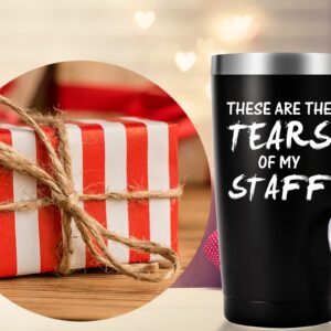 These Are The Tears of my Staff Travel Mug Tumbler.Funny Boss Day,Office Gifts.Moving Appreciation Retirement Birthday Christmas Gifts For Men Women Boss Boss Lady From Employees(20oz Black)