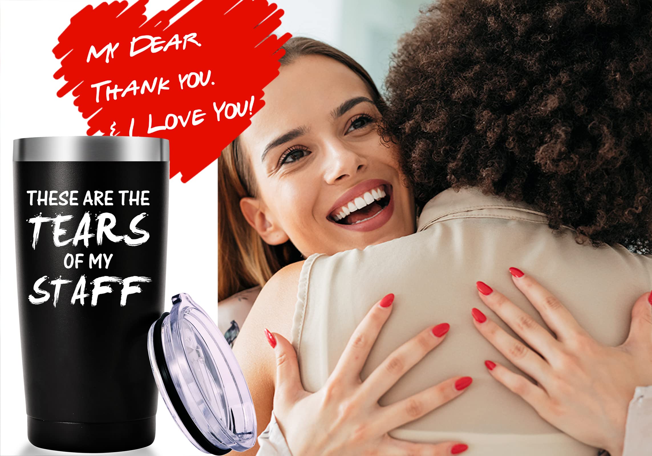 These Are The Tears of my Staff Travel Mug Tumbler.Funny Boss Day,Office Gifts.Moving Appreciation Retirement Birthday Christmas Gifts For Men Women Boss Boss Lady From Employees(20oz Black)