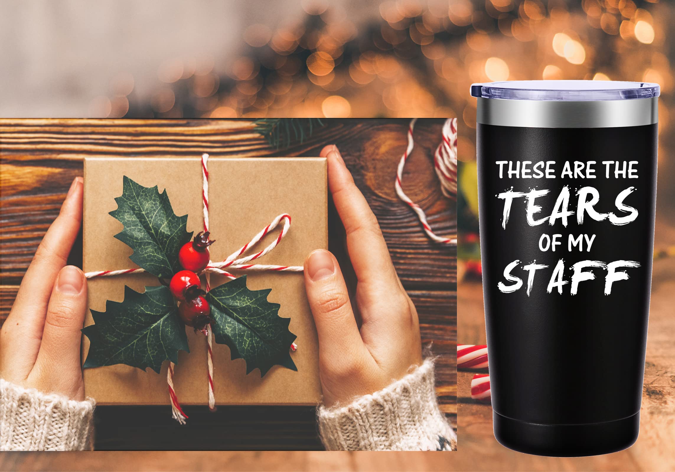 These Are The Tears of my Staff Travel Mug Tumbler.Funny Boss Day,Office Gifts.Moving Appreciation Retirement Birthday Christmas Gifts For Men Women Boss Boss Lady From Employees(20oz Black)