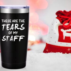 These Are The Tears of my Staff Travel Mug Tumbler.Funny Boss Day,Office Gifts.Moving Appreciation Retirement Birthday Christmas Gifts For Men Women Boss Boss Lady From Employees(20oz Black)