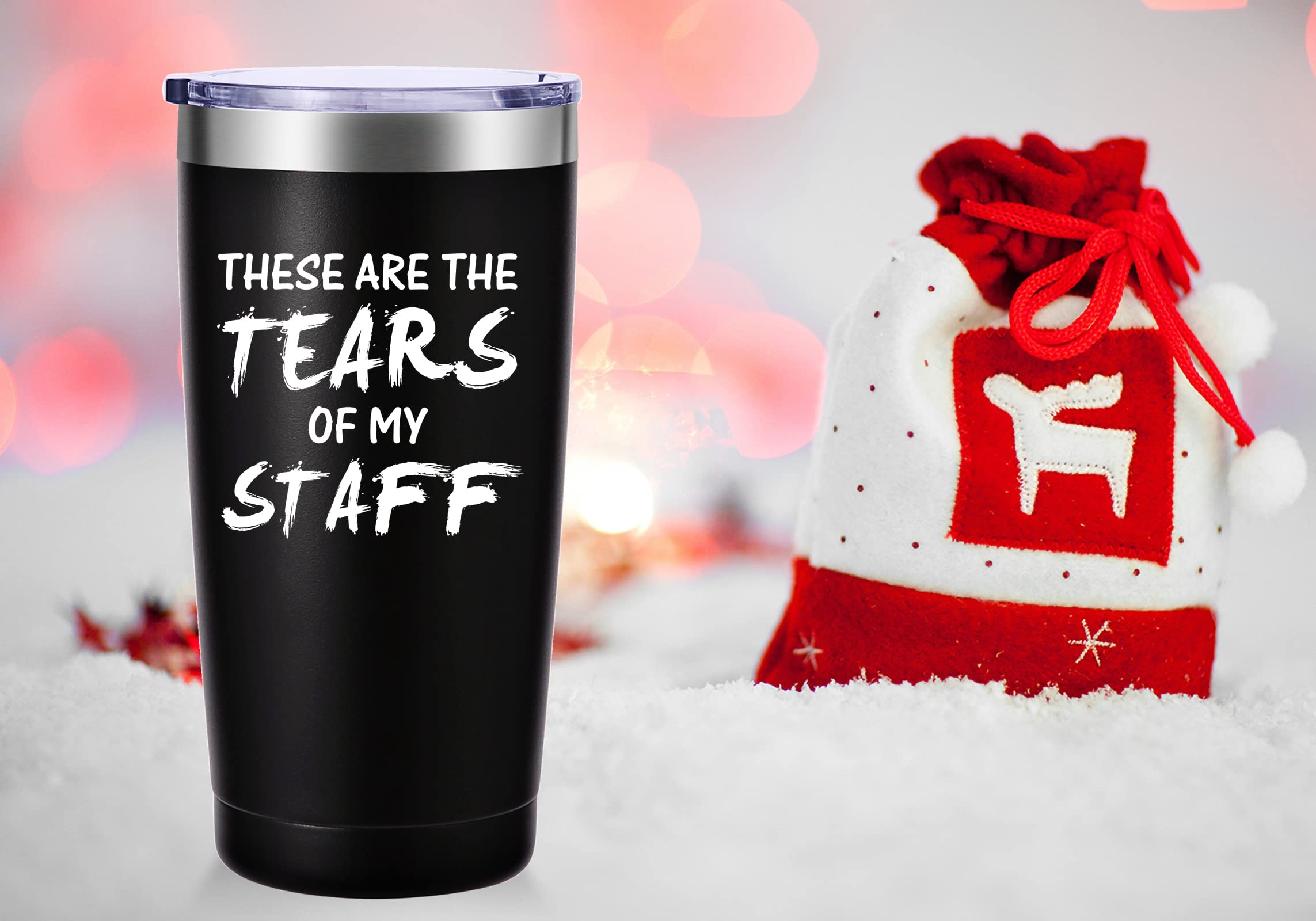 These Are The Tears of my Staff Travel Mug Tumbler.Funny Boss Day,Office Gifts.Moving Appreciation Retirement Birthday Christmas Gifts For Men Women Boss Boss Lady From Employees(20oz Black)