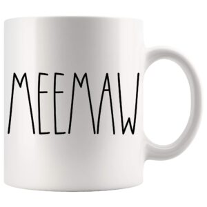 moon9xx meemaw mug | meemaw rae dunn style coffee mug | rae dunn inspired | family coffee mug for birthday present for the best meemaw ever coffee cup 11oz, phvpw4arfw-11oz, white