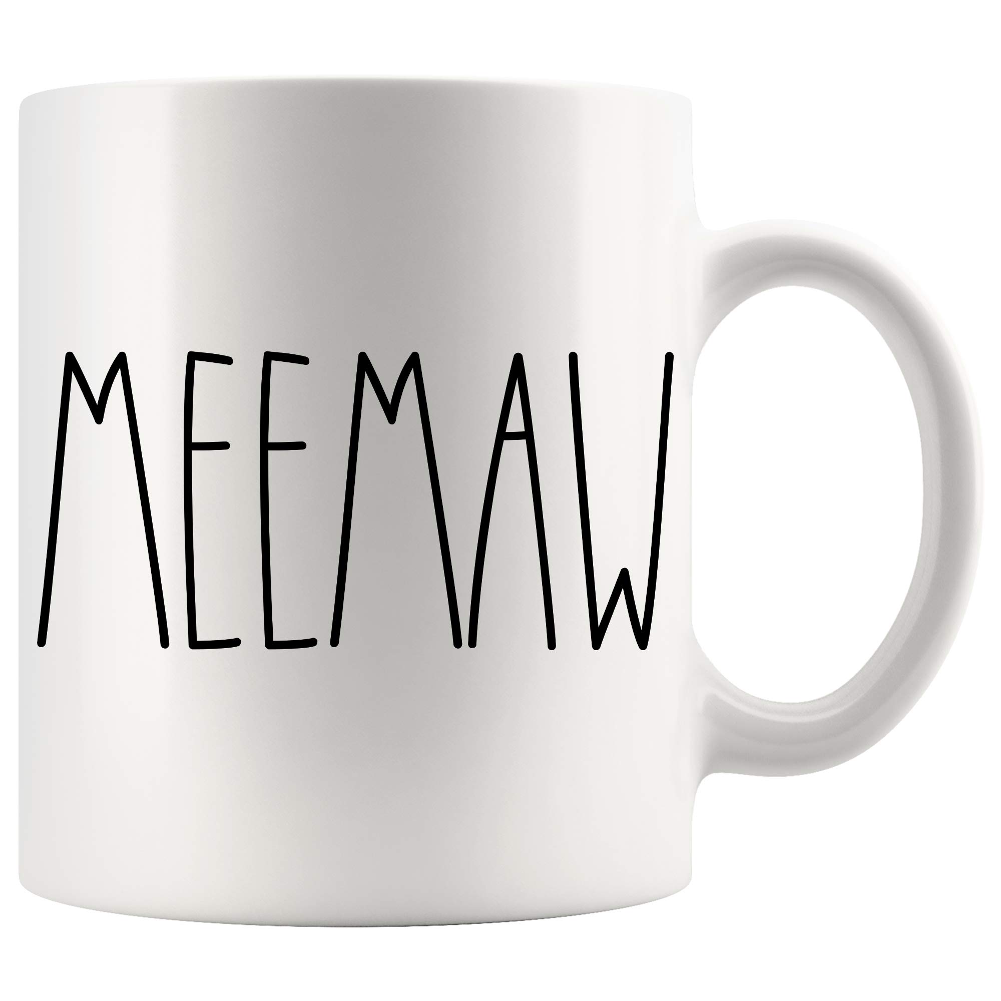 Moon9xx Meemaw Mug | Meemaw Rae Dunn Style Coffee Mug | Rae Dunn Inspired | Family Coffee Mug For Birthday Present For The Best Meemaw Ever Coffee Cup 11oz, PHVPW4ARFW-11oz, White