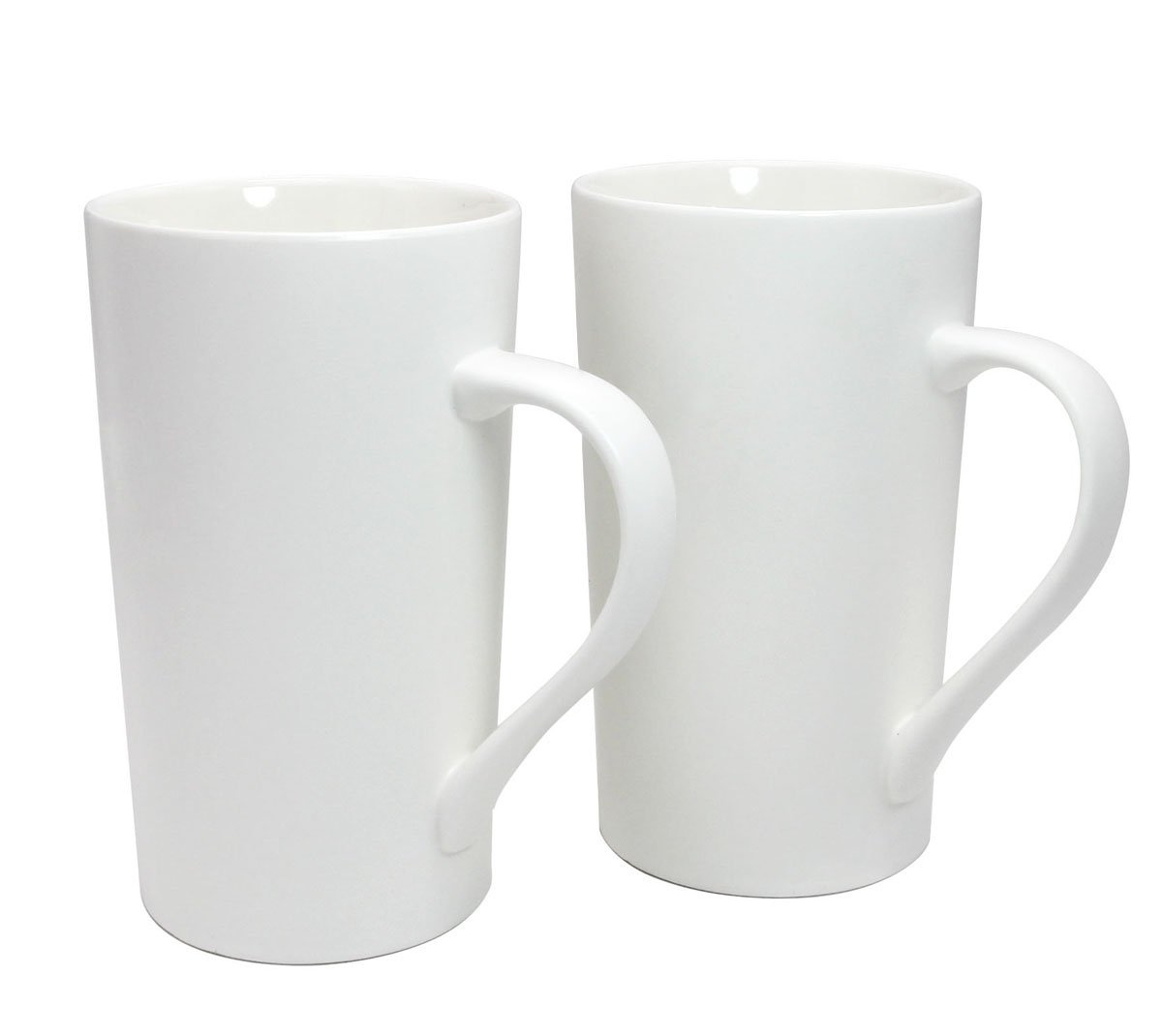 Momugs 20 OZ Simple Pure White Mug (Set of 2) Plain Large Tall White Ceramic Milk Tea Coffee Mug with Handle as A Gift for Dad Mom Friends, 2pcs