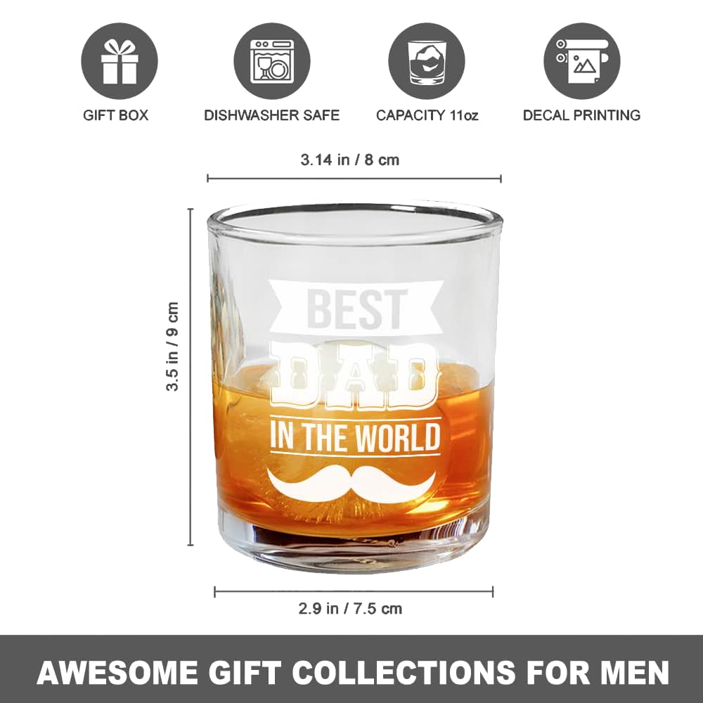 NICKANE Whiskey Glass 11oz - Old Fashioned Glass | Old Lives Matter Whisky Glass Set For Men | Christmas, Birthday, Father's Day Gifts for Husband, Friends, Colleagues, Co-woker