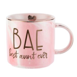 aunt gifts from niece, nephew - bae best aunt ever - funny gift for aunts - best aunt ever gifts for birthday, christmas - great auntie gifts - cute favorite aunt mug, ceramic 11.5oz coffee cup