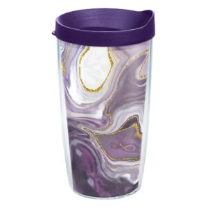 tervis marble alexandrite made in usa double walled insulated tumbler travel cup keeps drinks cold & hot, 16oz, classic