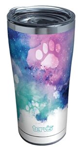 tervis paw prints triple walled insulated tumbler travel cup keeps drinks cold & hot, 20oz legacy, stainless steel