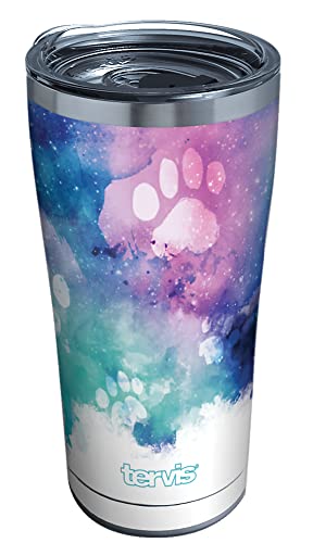 Tervis Paw Prints Triple Walled Insulated Tumbler Travel Cup Keeps Drinks Cold & Hot, 20oz Legacy, Stainless Steel