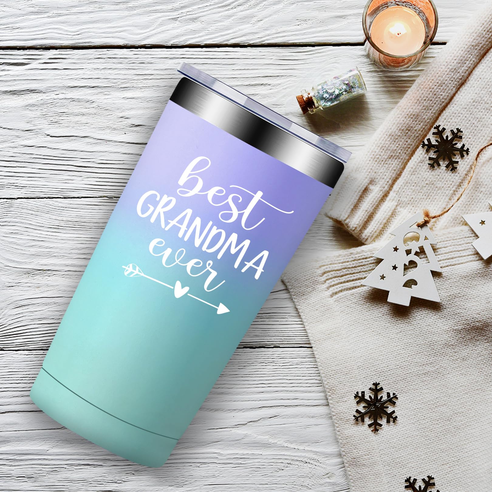 Fufandi Grandma Gifts, Best Grandma Ever - Grandma Gifts from Grandchildren - Gifts Ideas for Grandma - Mothers Day Christmas Birthday Gifts for Grandma, Grandmother, Nana - Tumbler Cup 20oz