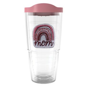 tervis boho mom rainbow made in usa double walled insulated tumbler cup keeps drinks cold & hot, 24oz, classic