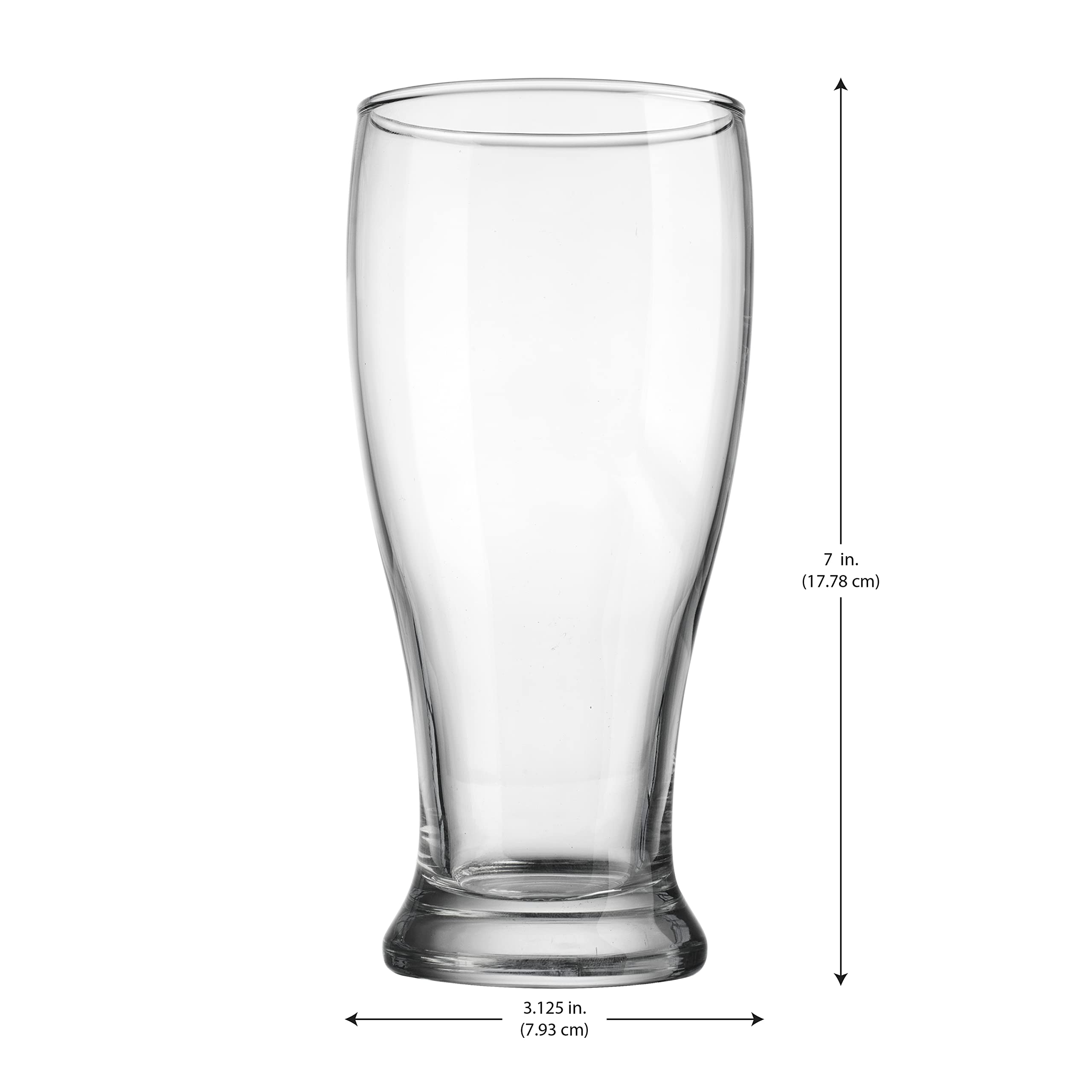 Glaver's Premium Pilsner 19 Oz Beer Glasses Set Of 4 Pint Glasses, Tall Designed European Glass Tumbler Cups. For Bar, Cocktails, Beer, Soda, Juice, Beverages, Wheat, Ideal Gift For Men.