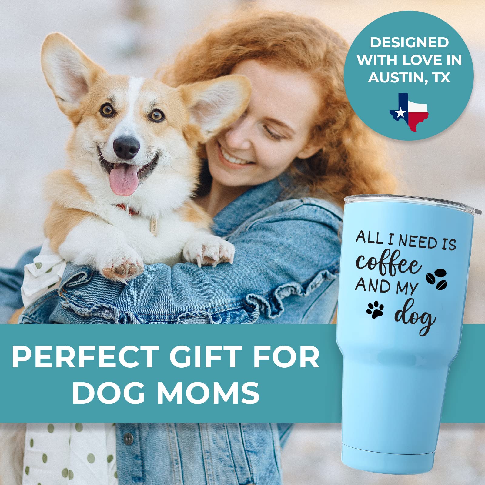 KEDRIAN Dog Mom Tumbler 30oz, Dog Gifts For Dog Lovers Gifts For Women, Dog Mom Mugs For Women, Dog Mom Coffee Mugs, Dog Mom Cup, Dog Mom Gifts For Women Funny, Mothers Day Dog Mom Mothers Day Gifts