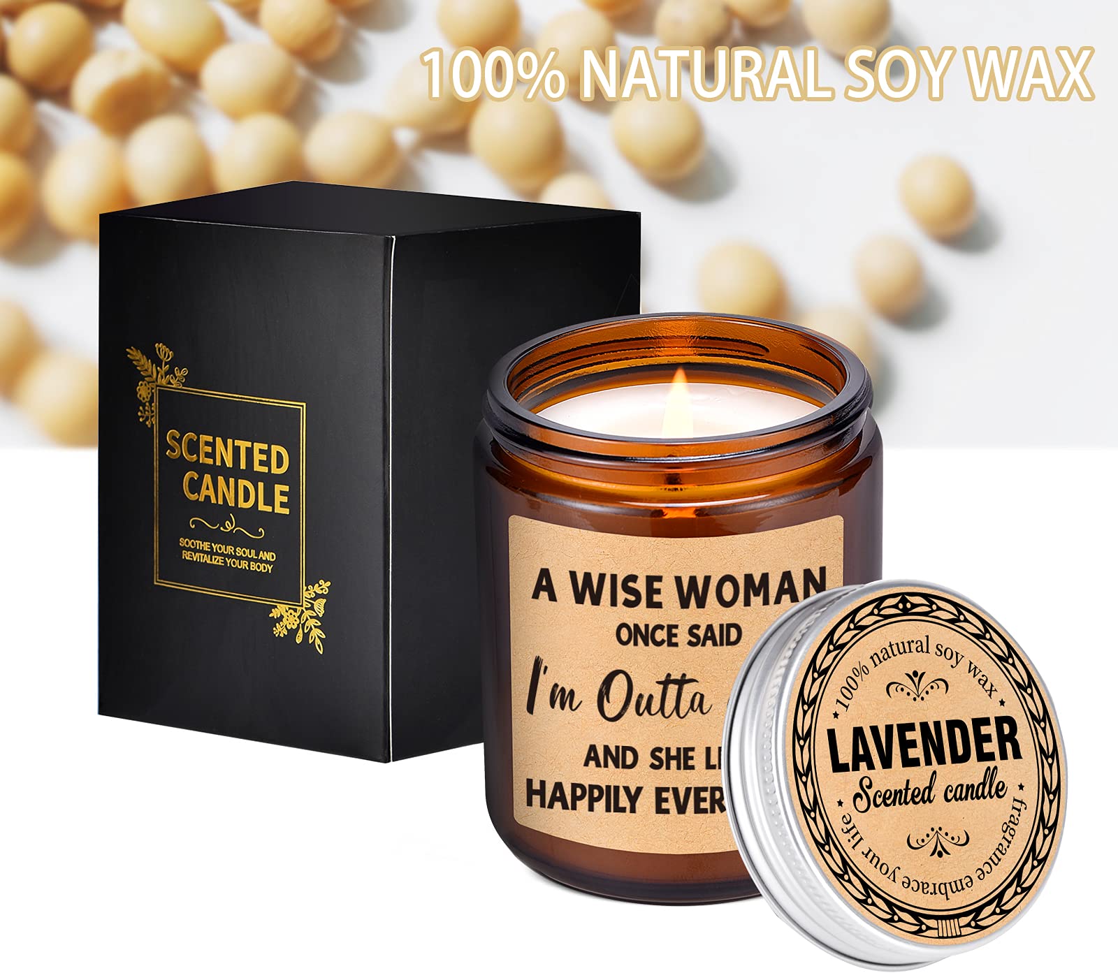 Lavender Scented Candles - Retirement Gifts for Women 2023, Retired Coworker Leaving Gifts for Women