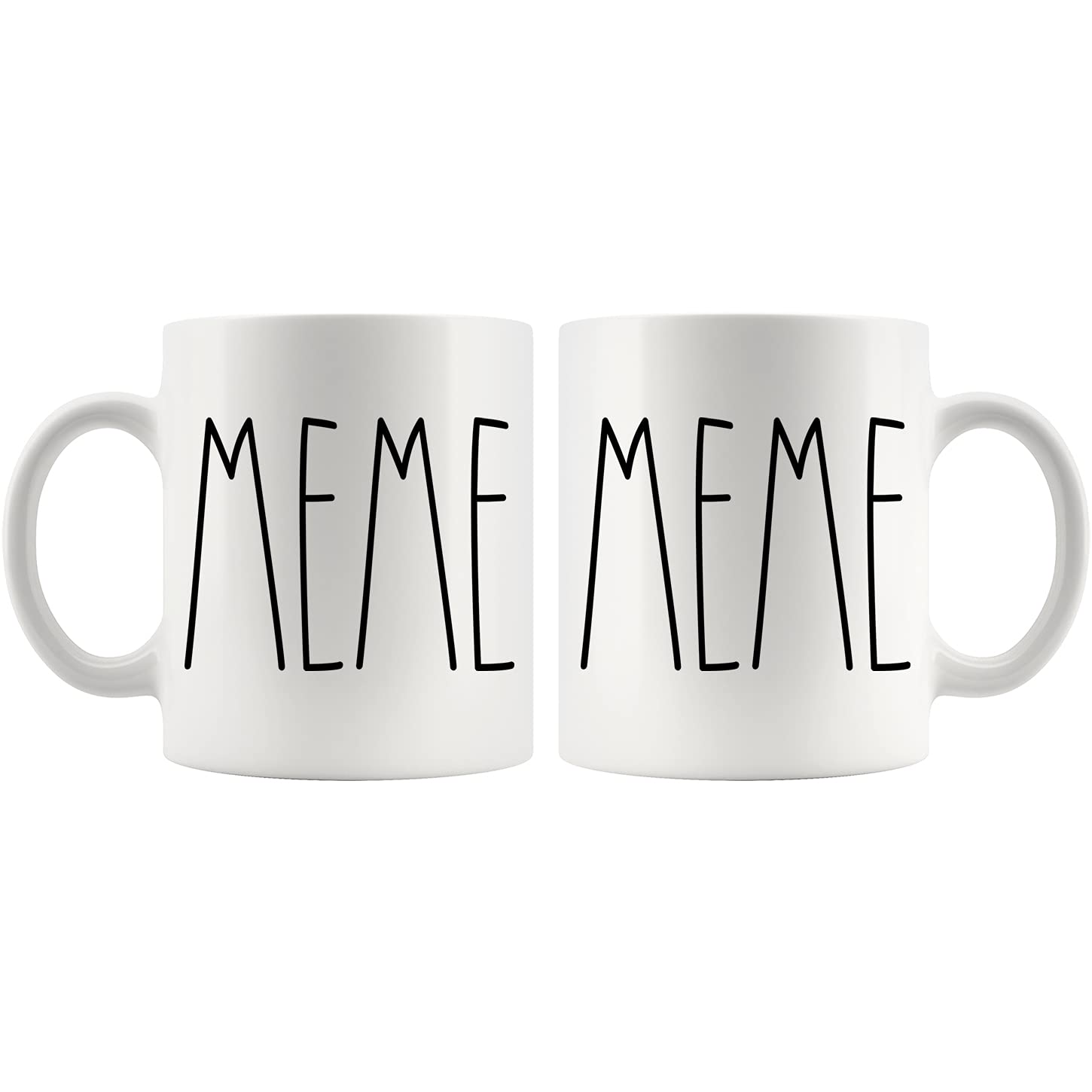 Moon9xx Meme Coffee Mug Meme Rae Dunn Inspired Rae Dunn Style Birthday-Merry Christmas-Mother Day Family Coffee Mug Birthday Present For The Best Meme Ever Coffee Cup 11oz,White,EBG4JFUAVL-11oz