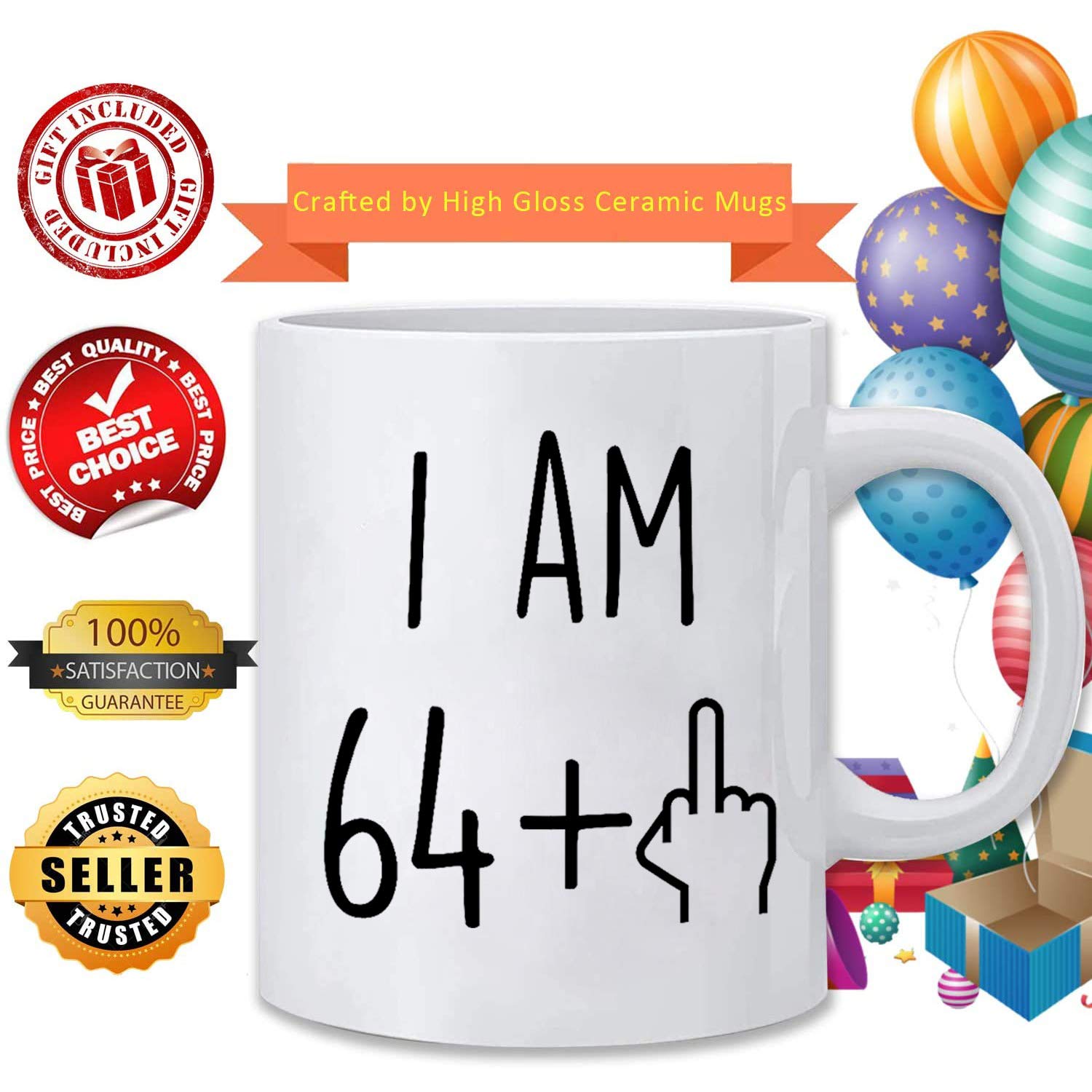 Kwieema Funny 1958 65th Birthday mug for Women and Men Ceramic Coffee Mugs Anniversary for Him, Her, Husband or Wife - Sixty-Five Years Old Gag Party Cup Idea Adult Mugs for Mom, Dad