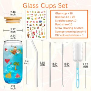 PeacePeo 20Pcs Drinking Cups with Lids 16OZ