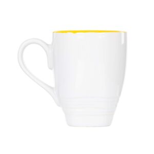 DEMDACO Dean Crouser Sunflower Watercolor Yellow On White 16 Ounce Glossy Stoneware Mug With Handle