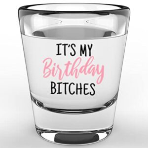 LitGifts Its My Birthday Shot Glass - 21st Birthday Gifts for Her - Birthday Glasses for Women - 1.75 Ounce