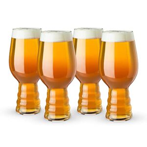 Spiegelau Craft IPA, Set of 4 European-Made Lead-Free Crystal, Modern, Dishwasher Safe, Professional Quality Beer Pint Glass Gift Set, 4 Count (Pack of 1)