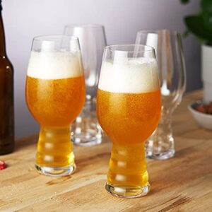 Spiegelau Craft IPA, Set of 4 European-Made Lead-Free Crystal, Modern, Dishwasher Safe, Professional Quality Beer Pint Glass Gift Set, 4 Count (Pack of 1)