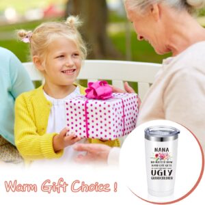 Patelai Nana Gifts, Nana at Least You Don't Have Ugly Grandchildren, Nice Grandma Mom Gifts for Mother's Day Thanksgiving Day Birthday, 20 oz Insulated Travel Tumbler with Lid Gift Box