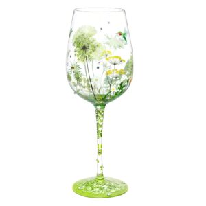 nymphfable colorful wine glass flower bird gragonfly artisan painted 15oz personalised gift for best friend