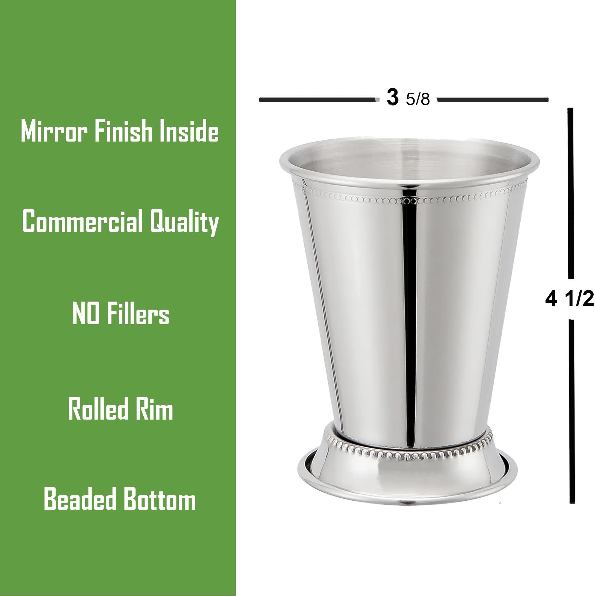 Mint Julep Cups Set of 4 with Straws - Stainless Steel Mint Julep Cup - Mint Julep Glasses - 12oz Commercial Grade Cups - Metal Cups - 2024 Mint Julep Set by Flavourd