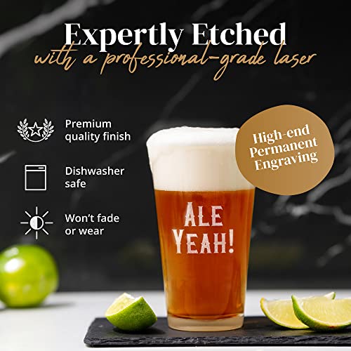 Personalized Beer Glass Engraved with Your Custom Text - Customized Gifts, Unique Birthday Gift, Bridesmaid Gift, Custom Gifts for Women or Men (16oz Pint)