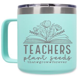 teacher appreciation gifts for women - coffee tumbler mug for teachers - unique gift cup for teaching, birthday, thank you, best friend, coworker, colleague, her, must haves, travel - 14oz (mint)