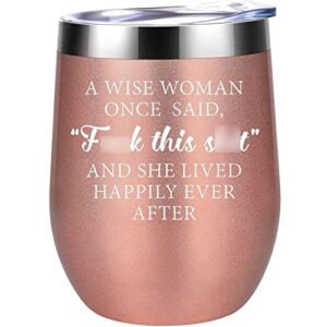 coolife funny wine tumbler - new beginnings gifts for women, drinking gifts, retirement, cool mothers day, birthday gifts for women best friend coworker her mom wife sister, fun wine cups