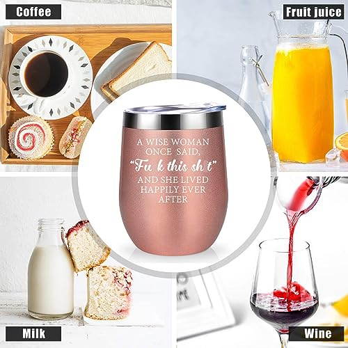 Coolife Funny Wine Tumbler - New Beginnings Gifts for Women, Drinking Gifts, Retirement, Cool Mothers Day, Birthday Gifts for Women Best Friend Coworker Her Mom Wife Sister, Fun Wine Cups