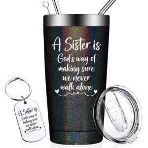 doearte sister gifts from sisters - sister birthday gift ideas - christmas, mothers day gifts for sister, big sister, little sister - 20oz sister tumbler