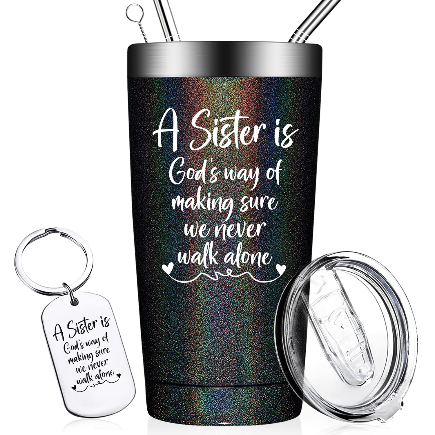 DOEARTE Sister Gifts from Sisters - Sister Birthday Gift Ideas - Christmas, Mothers Day Gifts for Sister, Big Sister, Little Sister - 20oz Sister Tumbler