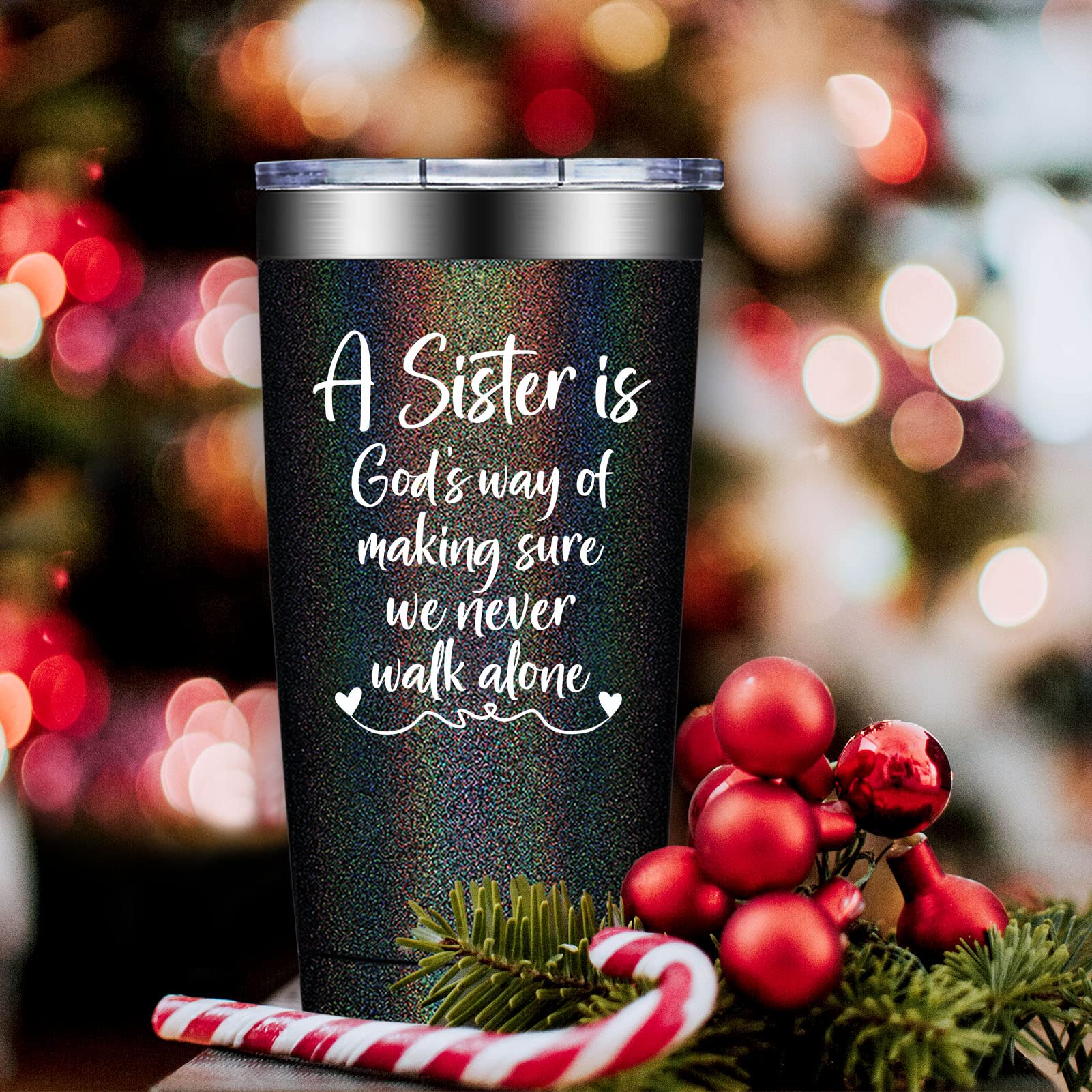 DOEARTE Sister Gifts from Sisters - Sister Birthday Gift Ideas - Christmas, Mothers Day Gifts for Sister, Big Sister, Little Sister - 20oz Sister Tumbler