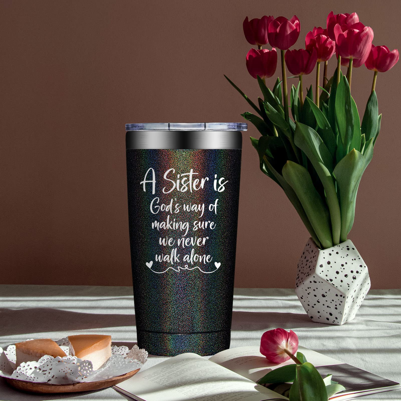 DOEARTE Sister Gifts from Sisters - Sister Birthday Gift Ideas - Christmas, Mothers Day Gifts for Sister, Big Sister, Little Sister - 20oz Sister Tumbler