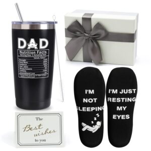 uarehiby gifts for dad from daughter,20 oz insulated tumbler father day gifts,gifts basket who have everything for husband,men,him with socks