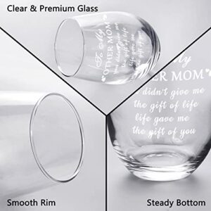 Futtumy Bonus Mom Gifts, To My Other Mom Life Gave Me the Gift of You Stemless Wine Glass, Stepmom Gifts for Mothers Day Christmas Birthday, Mothers Day Gifts for Bonus Mom Stepmom, 17oz