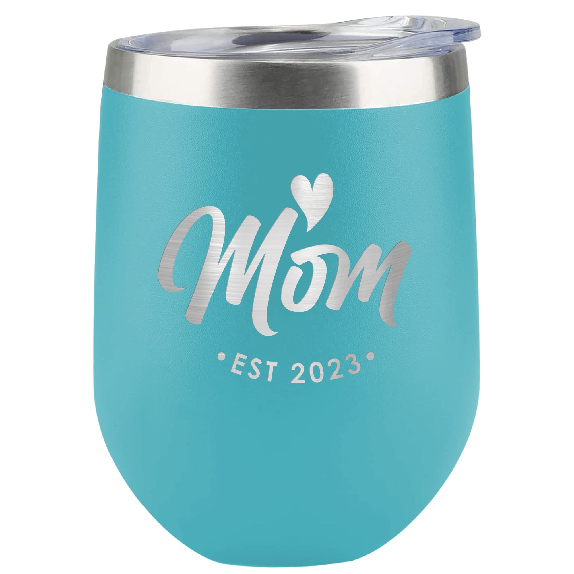 Age of Sage Mom Est 2023 New Mom Gifts - 12 oz Stainless Steel Travel Mug - New Mom Gift, Gifts for Expecting Mothers, Gifts for New Mom After Birth, Gifts for Her (Teal)